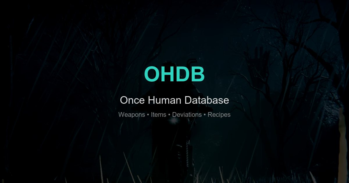 Once Human Database