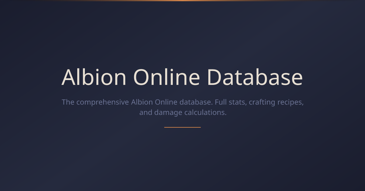 Albion Database — Albion Online